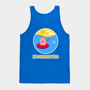 It's Summer Time Cute Pig and Fish Tank Top